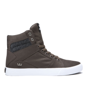 Supra Mens ALUMINUM Demitasse/Black/White High Top Shoes | CA-47102